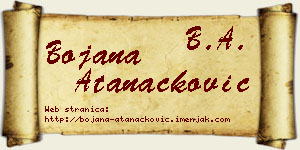 Bojana Atanacković vizit kartica
